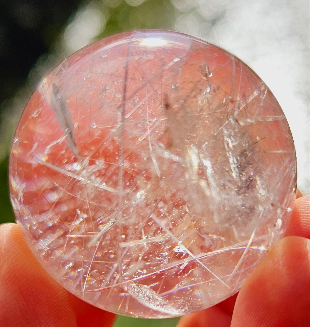 金運up‼️虹入り✡️ルチルクォーツの丸玉