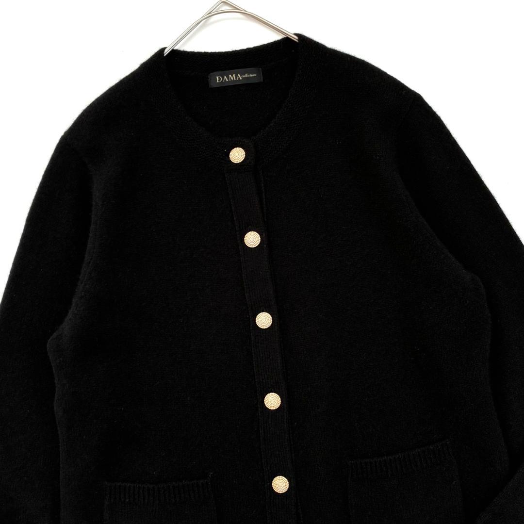 美品 ダーマコレクション カシミヤ 100% 金釦 カーディガン