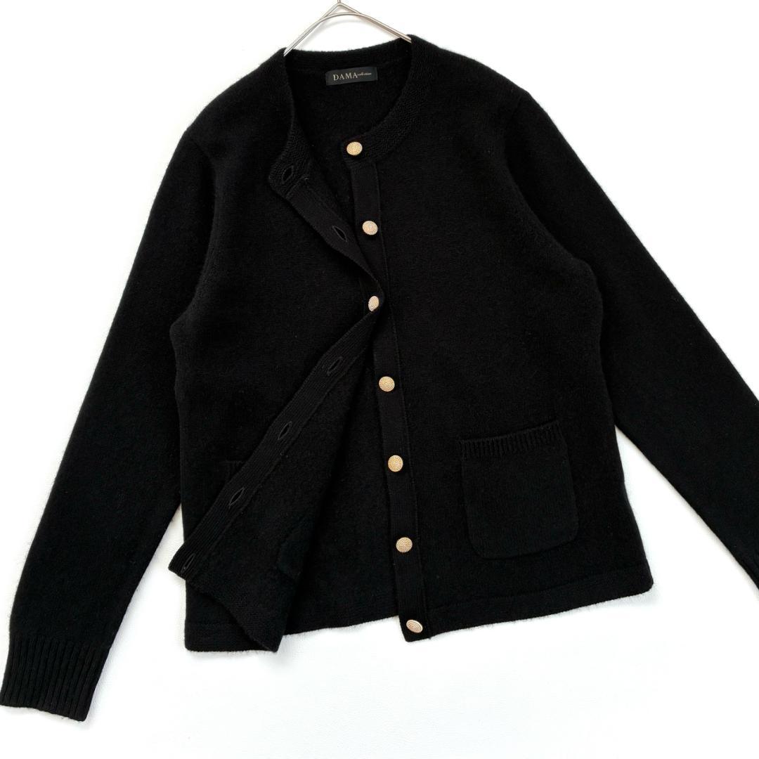 美品 ダーマコレクション カシミヤ 100% 金釦 カーディガン