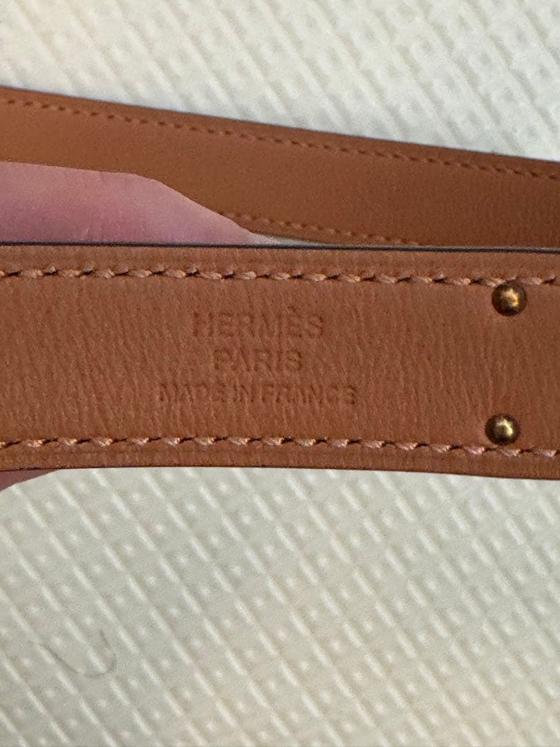 ★2024年W刻印新品★ケリーベルト ローズゴールド金具 ノアール×ゴールド