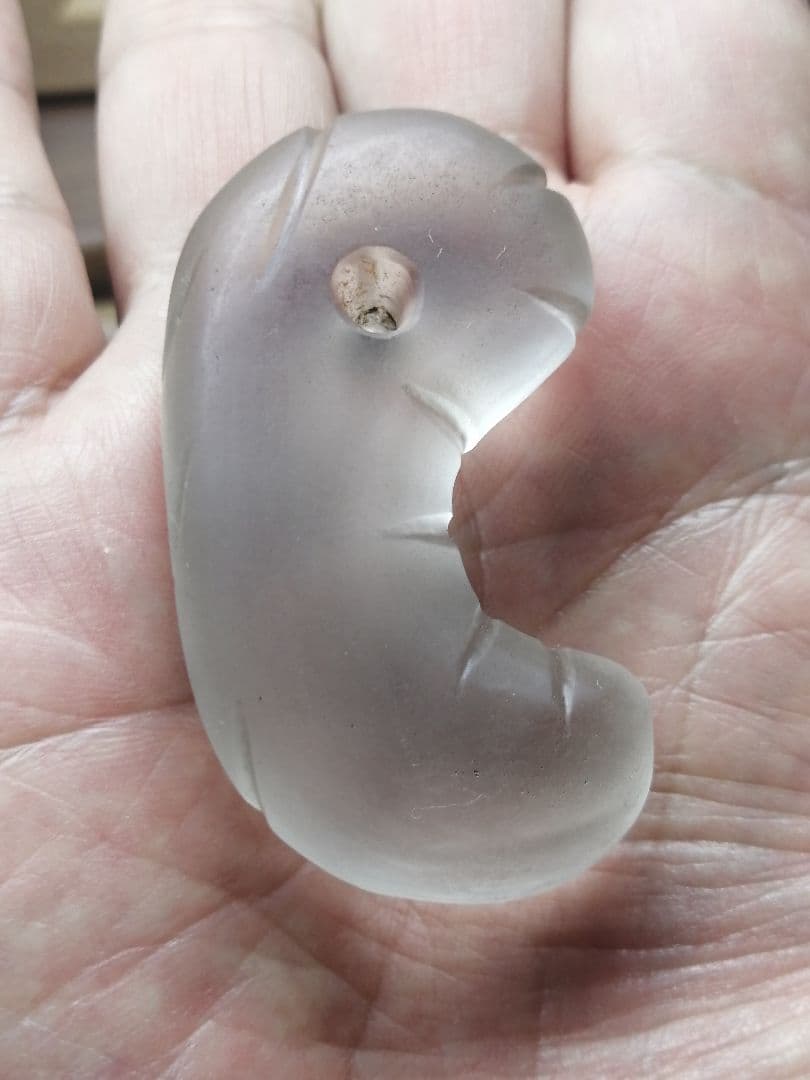 ★【ジャッキー】古墳期『古代水晶勾玉』出土品　大型勾玉5.7cm儀式勾玉