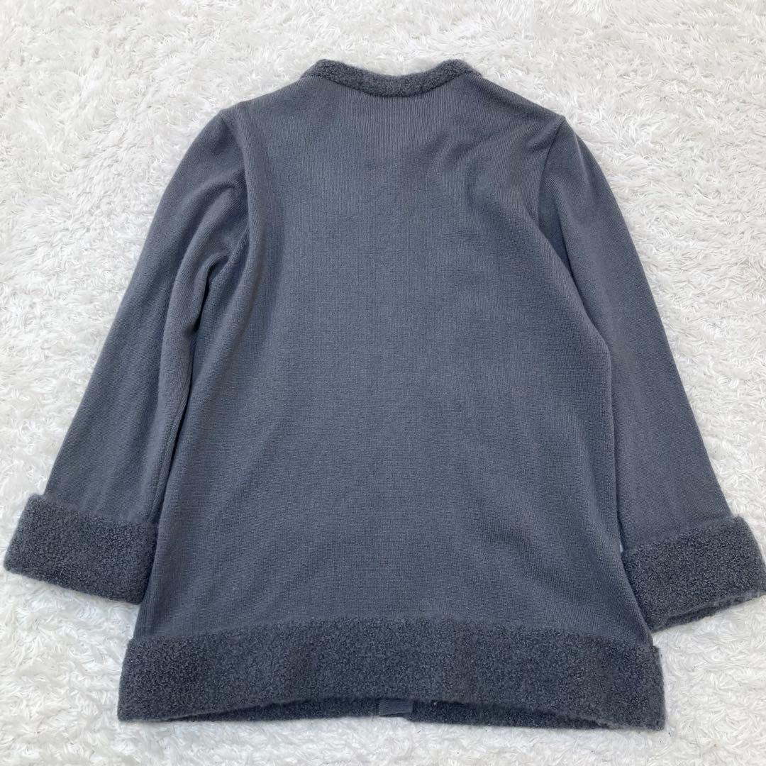 カシミヤシルク♡ レオナール カーディガン ラインストーン 七分袖 花柄 40