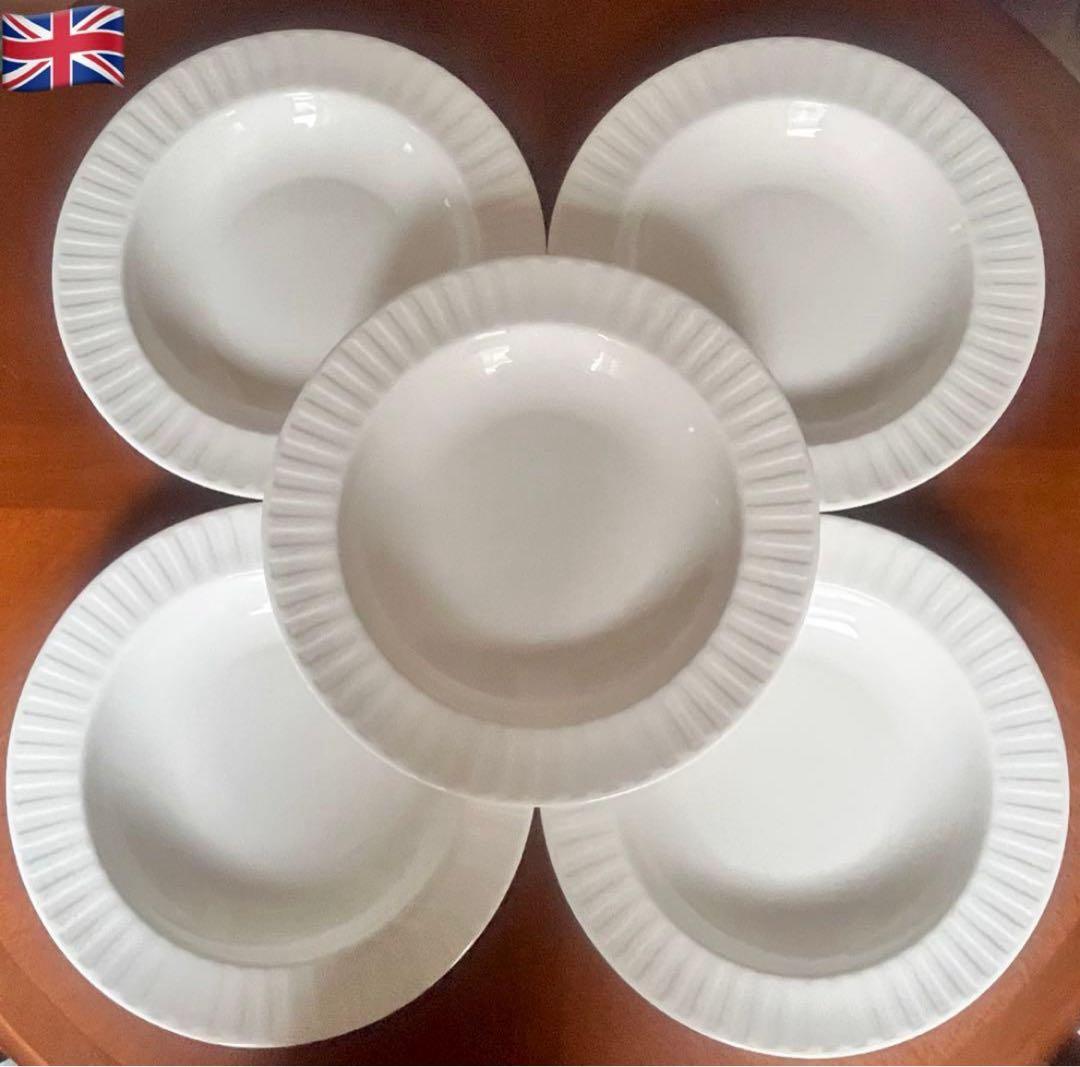 【レア美品】英国製　ウェッジウッド★ナイト＆デイ★大きな深皿　5枚