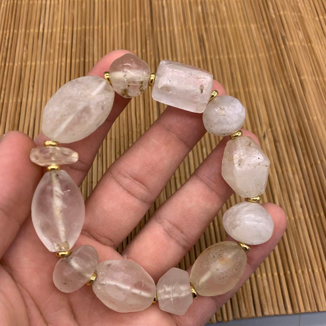 アンティークビーズ/水晶ブレスレット