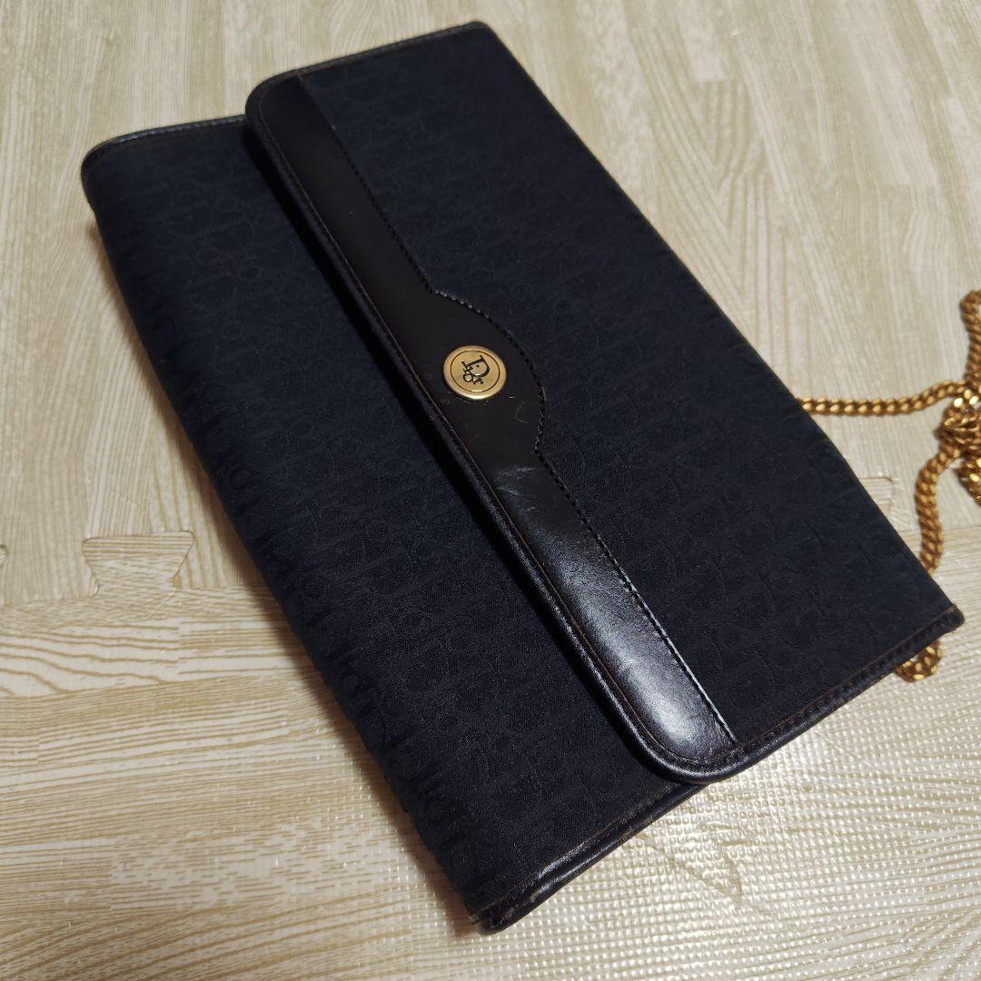 Dior ブラックショルダーバッグ ゴールドチェーン