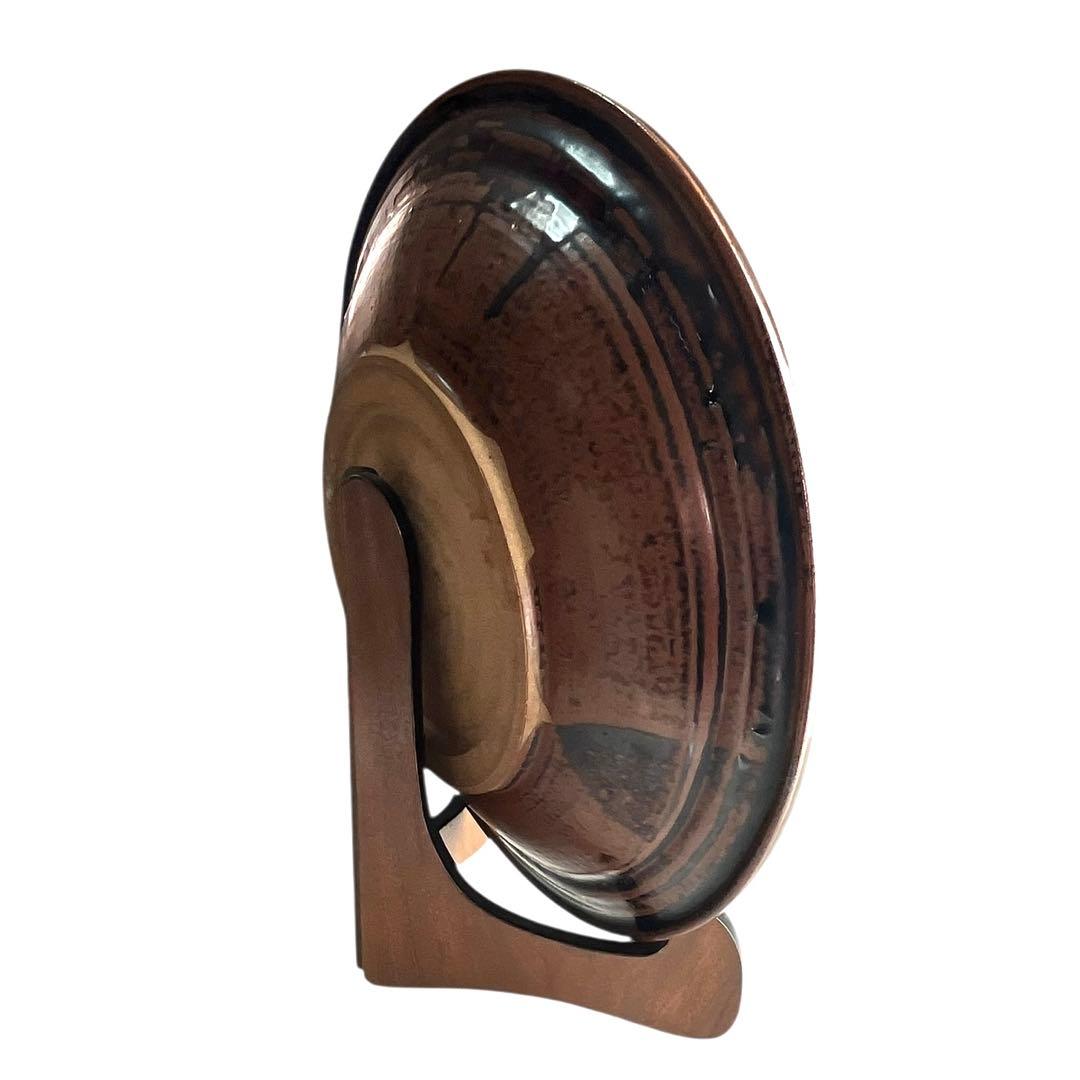 小石原焼 大皿 40cm 飛び鉋文様 お皿立て付き