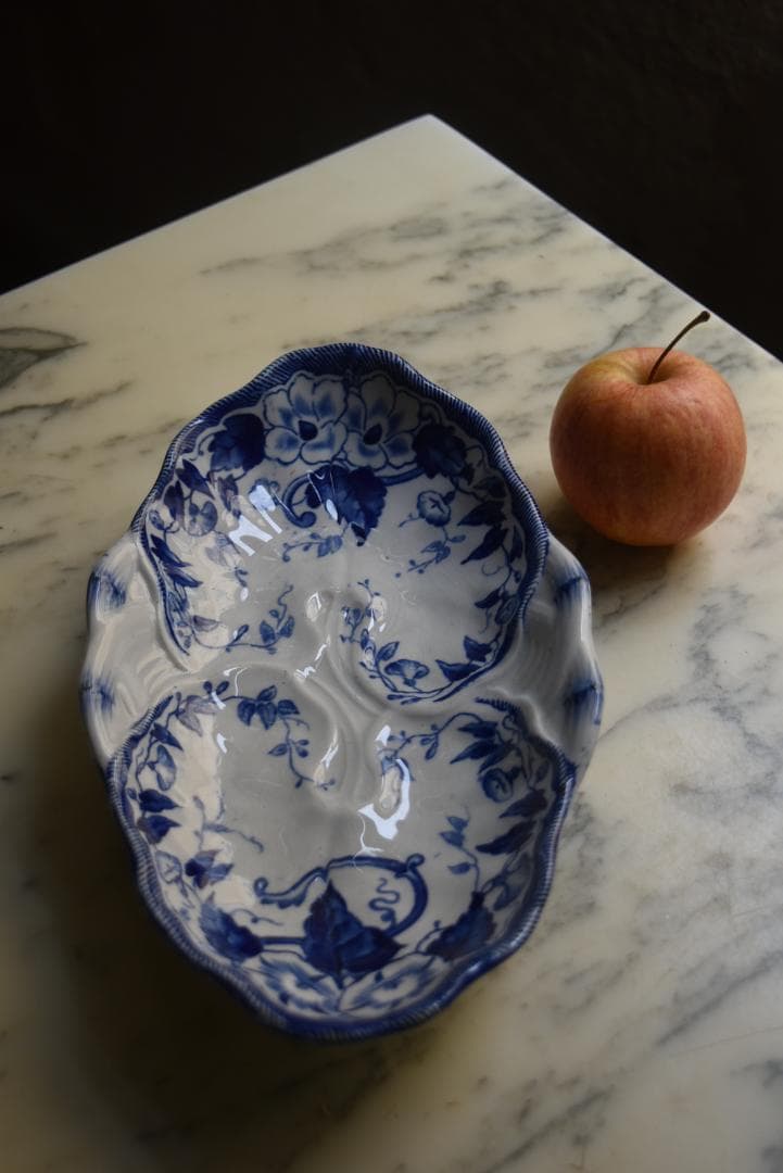 フランス19世紀　クレイユモントロー　ラヴィエ皿　フローラ　アンティーク