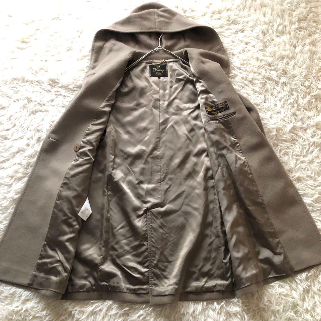 23区【40】ロロピアーナ　ヘリテージ　フーディッドウールコート　カーキブラウン