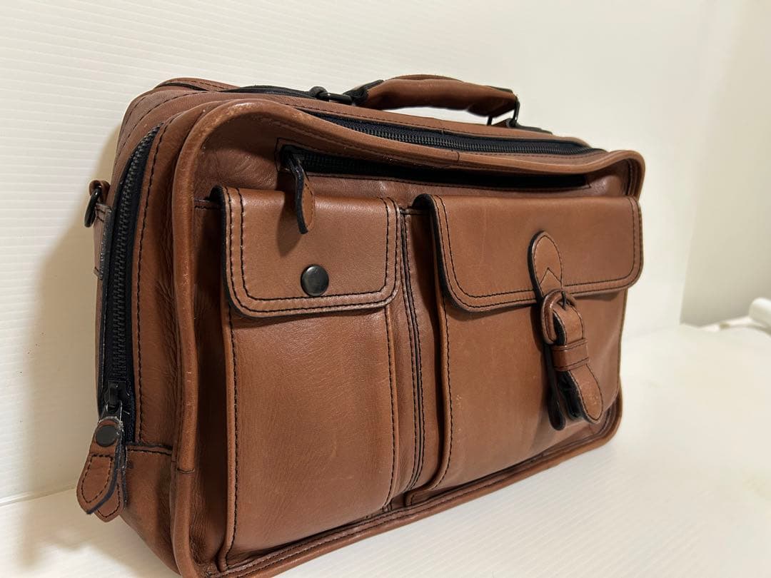 PORTER ブラウンレザー ショルダーバッグ