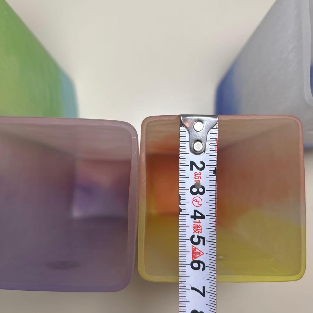 北一硝子 花瓶 角型 4点セット ＊花器 四角