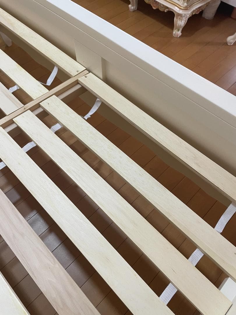 ベッドフレーム ダブルベッド ホワイト ロココ プリンセス