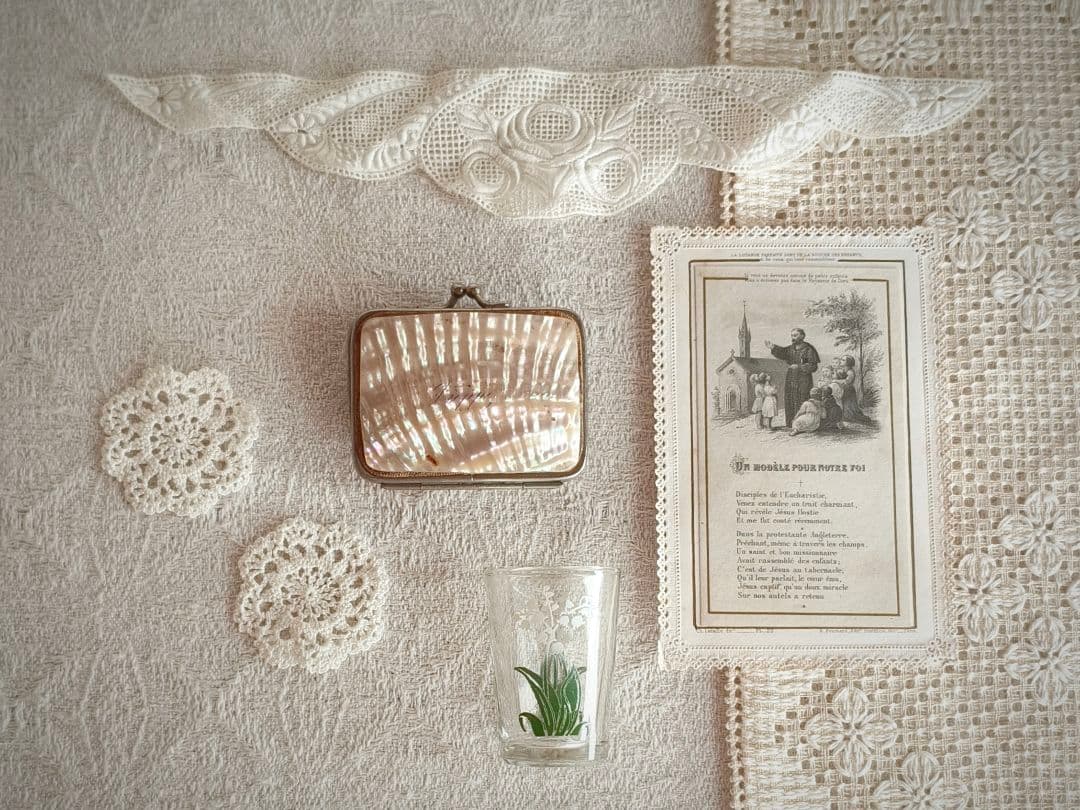 * vintage purse ୨୧ .·*° 貝がらの 小物入れ がま口