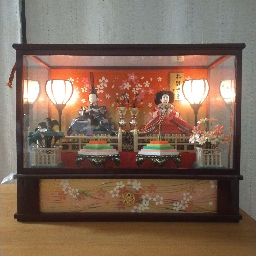 雛人形 ♡ひな祭り♡オルゴール・光るぼんぼり・ケース付き