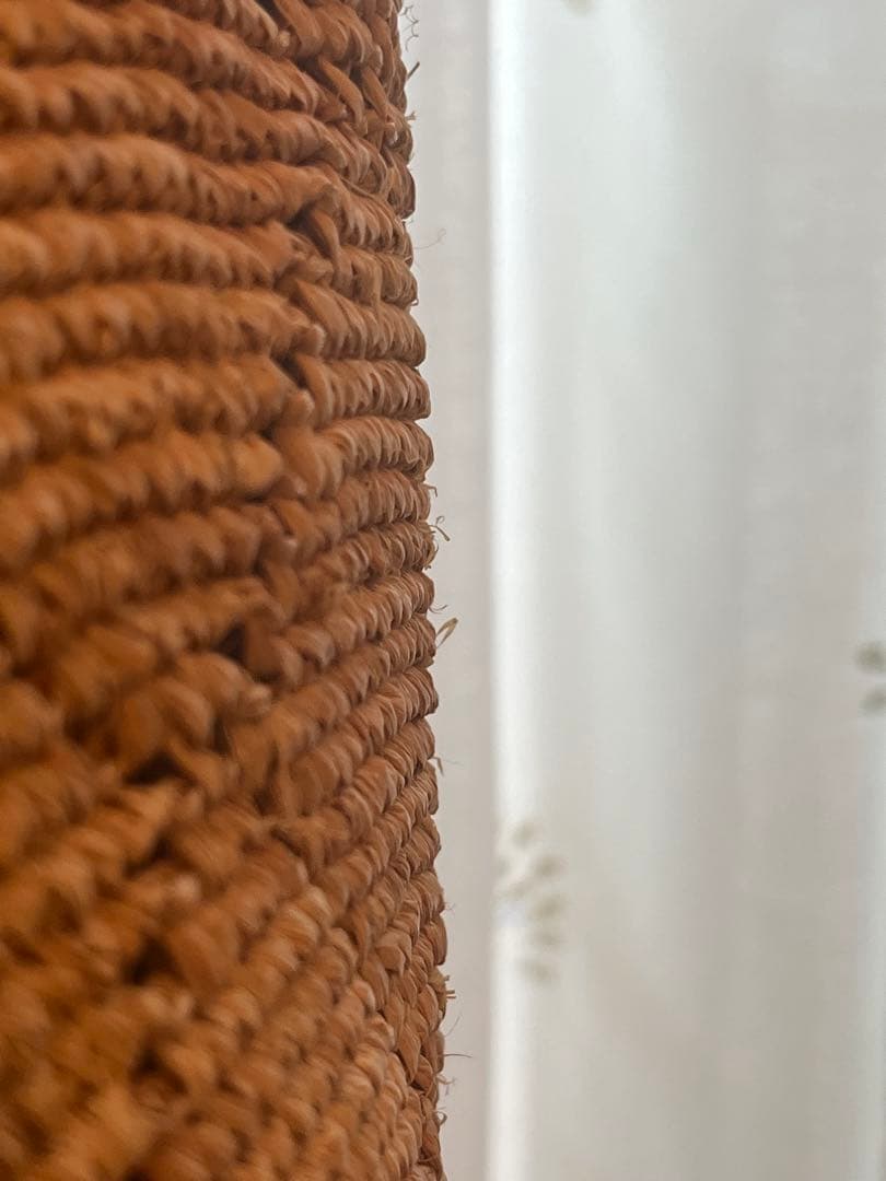 【美品】genten カゴバッグ　ハンドバッグ　ラフィア×牛革　フィオリーレ