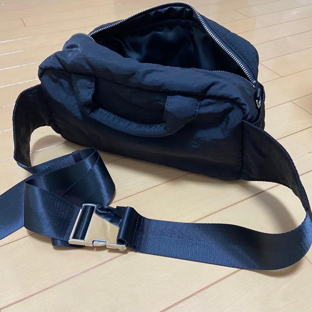 OMMO 黒 ボディバッグ　2wayショルダーバッグ