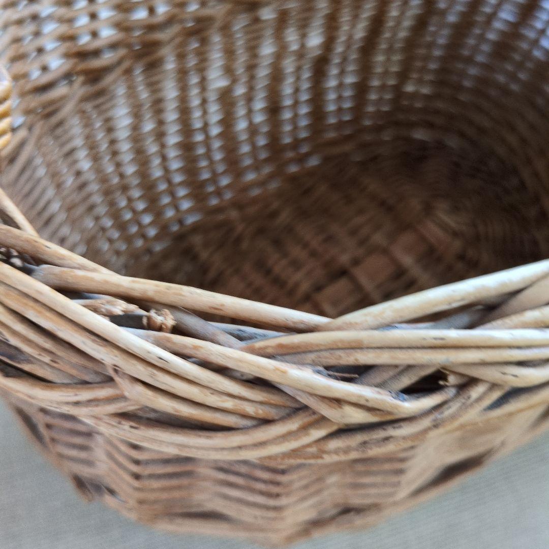 フランス　アンティーク　大きめ　パニエ　バスケット　籠　ブロカント雅姫