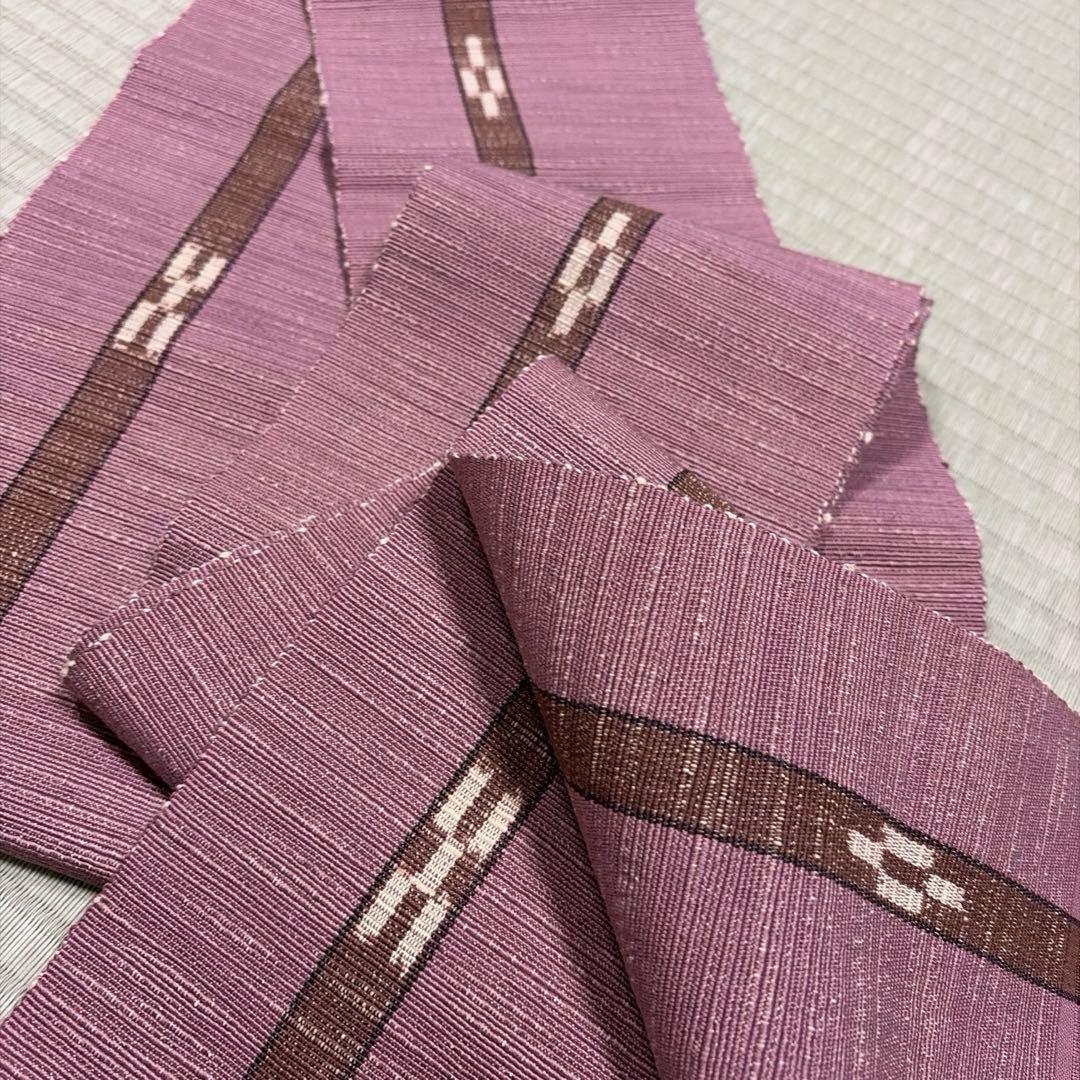 八重山ミンサー半幅帯《くすんだピンク》