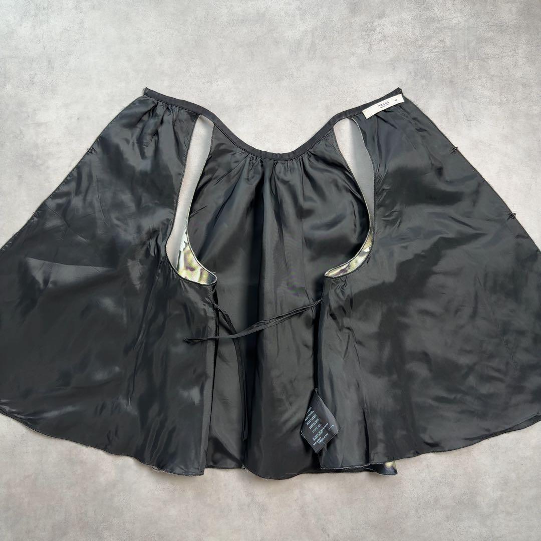 【PRADA】バックオープンキャミソール シルク混 イタリア製 40 M 黒