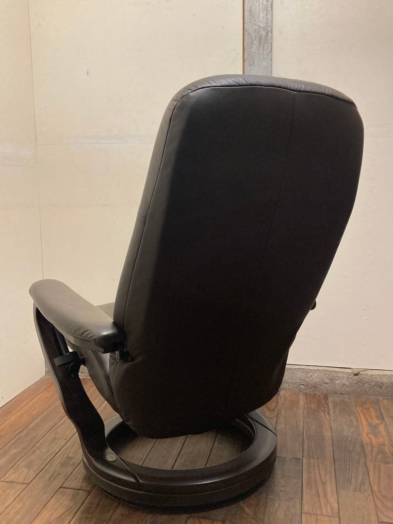 ドイツ himolla ヒモラ社製 本革リクライニングチェア&オットマンセット