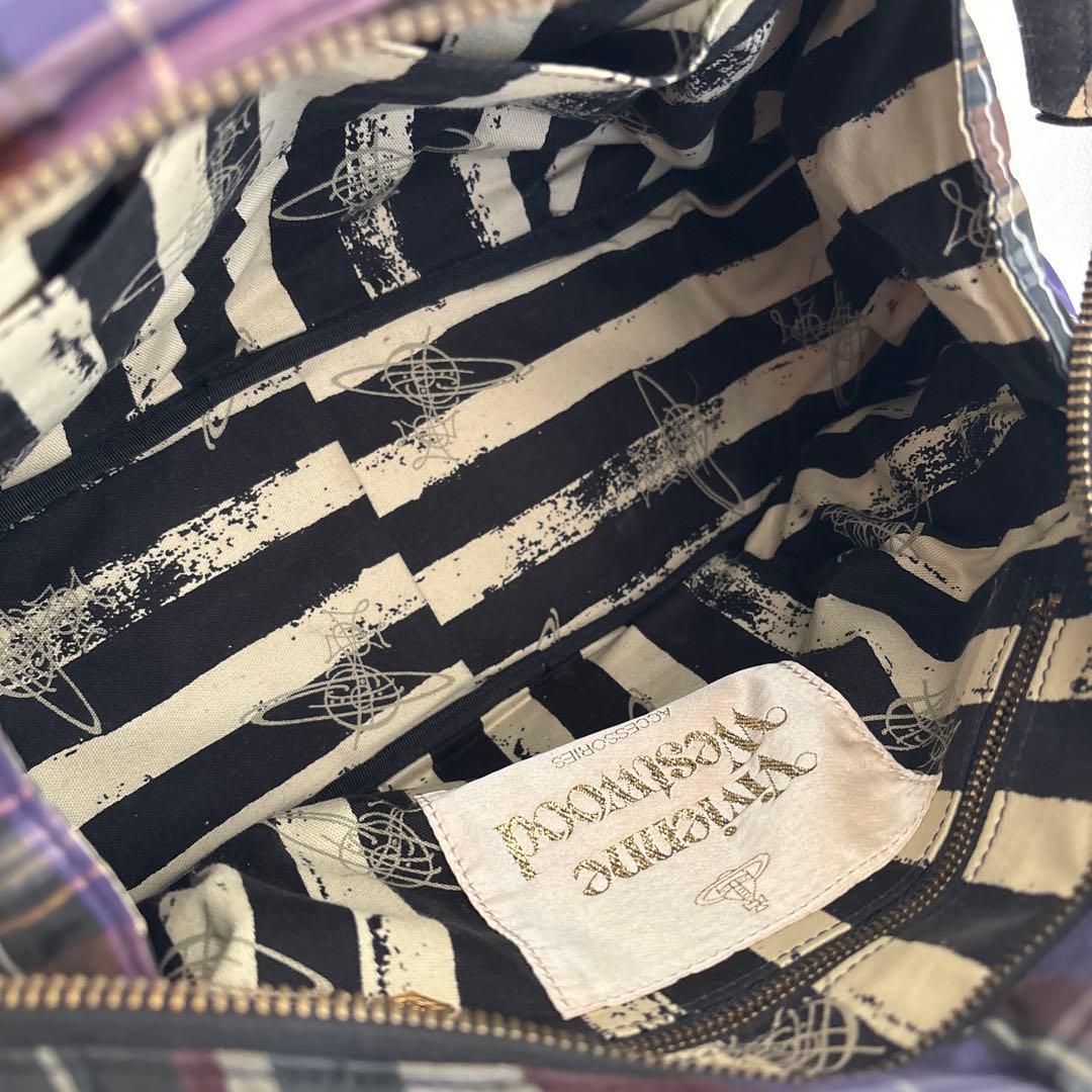 ヴィヴィアンウエストウッド　パープルチェックバック