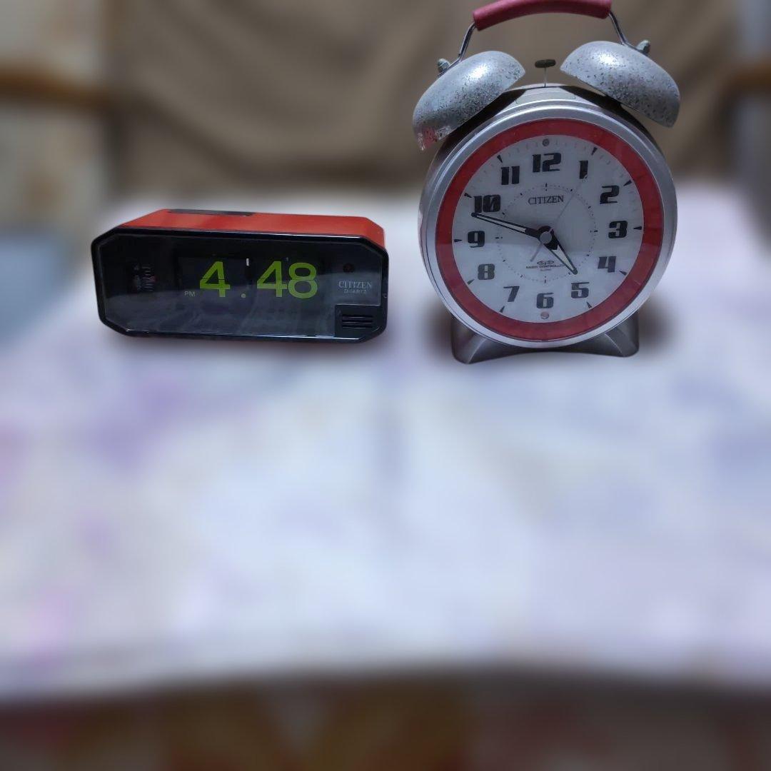 昭和レトロ パタパタ時計 シチズン 赤黒 動作確認済 乾電池式