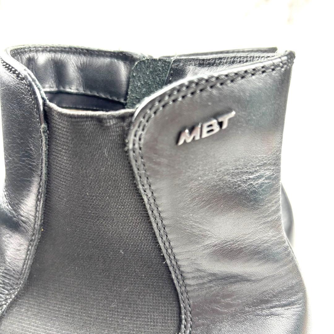 【美品】MBT サイドゴアブーツ レザー ブラック 厚底 ダイエットブーツ 本革