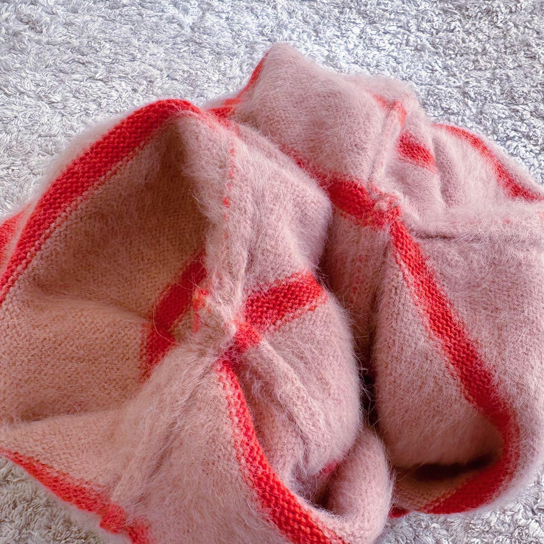 希少•美品【カシミヤmixウール／シャギーニット】アナイ／ボーダー柄カーディガン