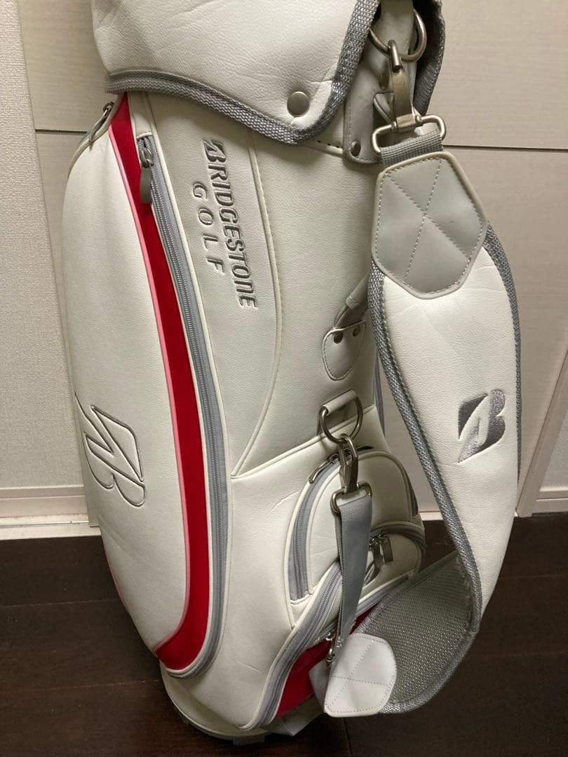 レディースBRIDGESTONE GOLF キャディバッグ ホワイト/レッド