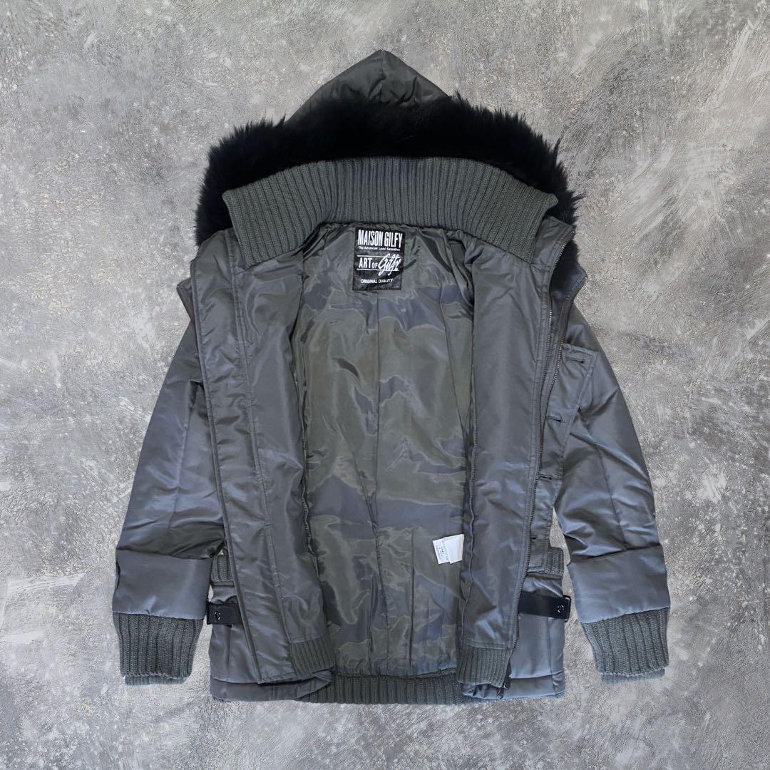 00s モッズコート リアルファー 光沢 平成 ギャル y2k グランジ