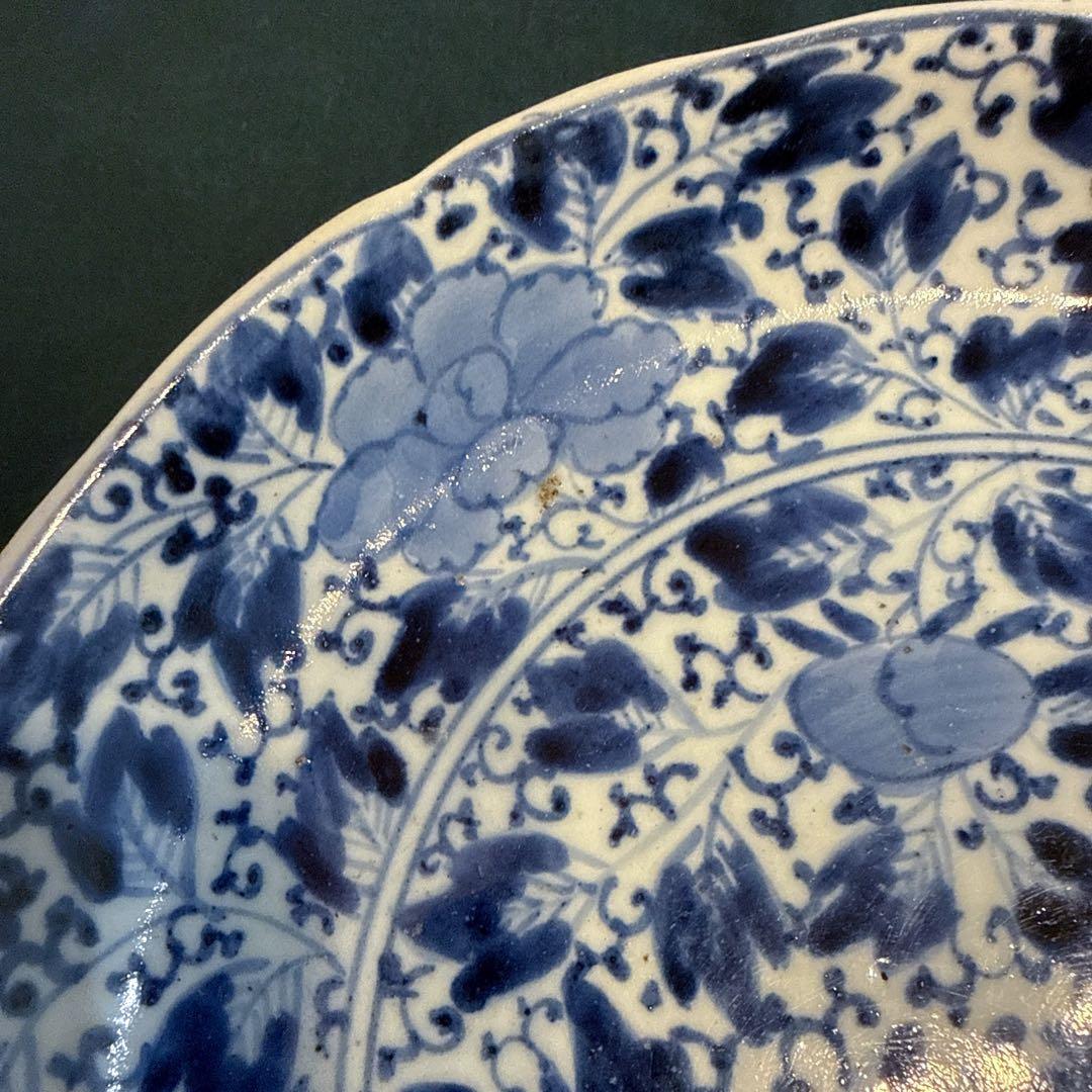古伊万里　染付　総花唐草　8寸皿