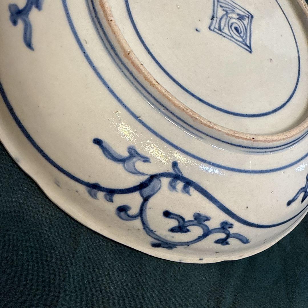 古伊万里　染付　総花唐草　8寸皿