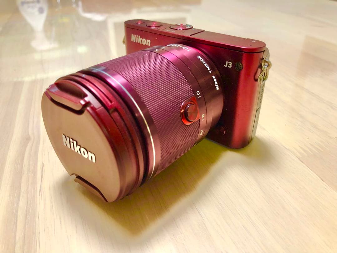 ニコン Nikon J3 10倍ズームレンズセット RED 保護レンズ付き