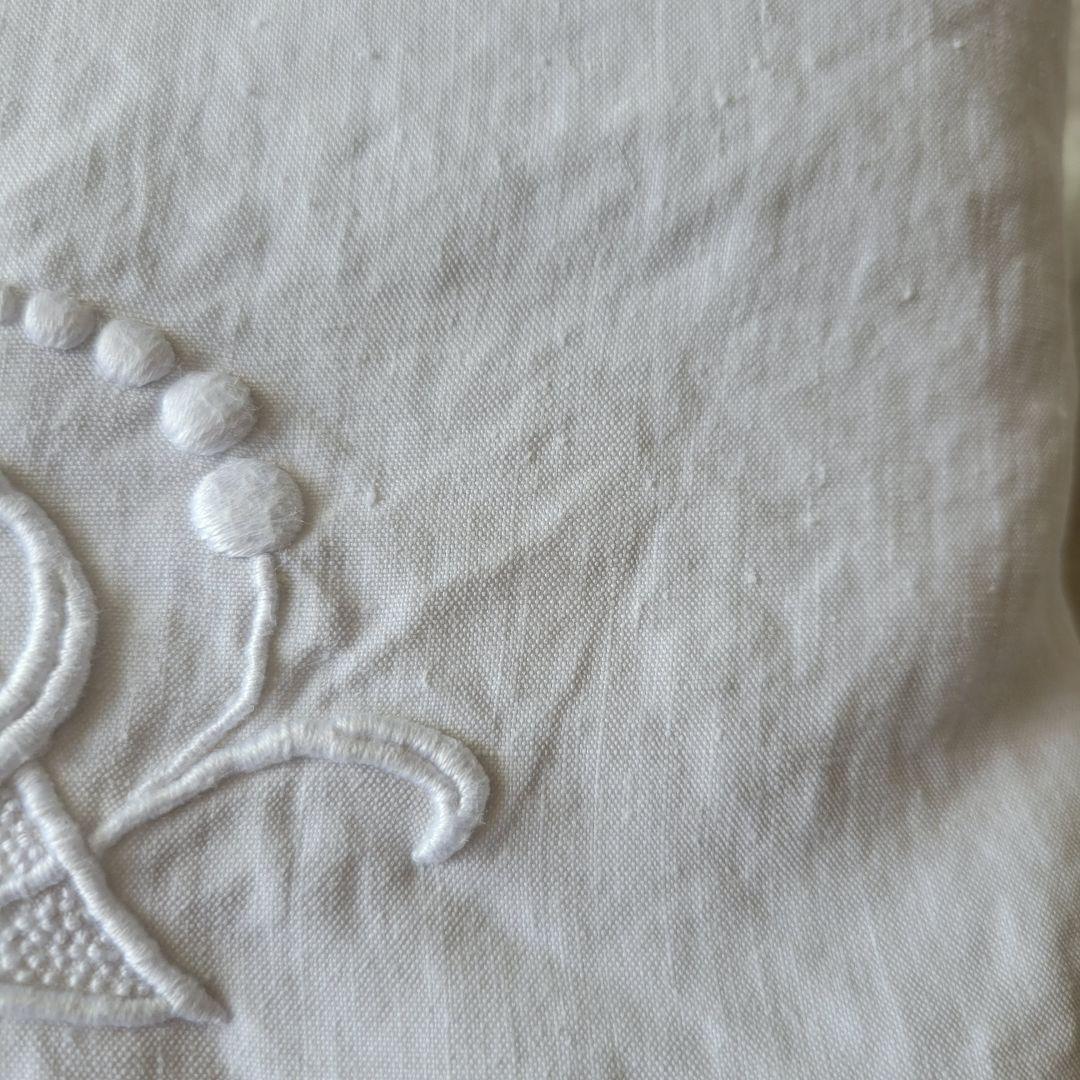 フランス　アンティーク　シーツ　リネン　カットワーク