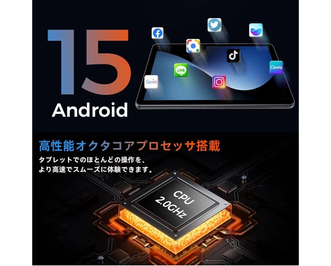 【最安値】Android15 タブレット 11インチ 保護フィルム&ケースセット