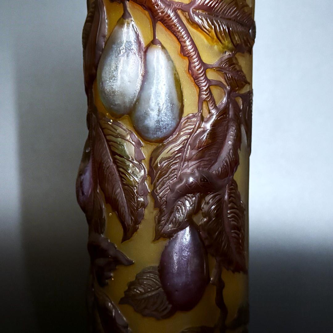 【美品】エミール・ガレ★red and gold with prunes