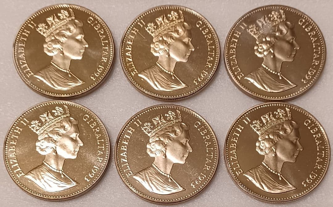 ピーターラビット誕生100周年記念 1993年 1クラウン 大きめの白銅貨6点