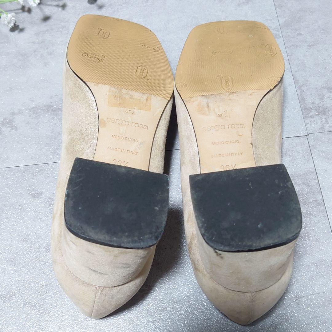 セルジオロッシ　スクエアトゥ　バックル　フラットシューズ　SR1　高級　23.5