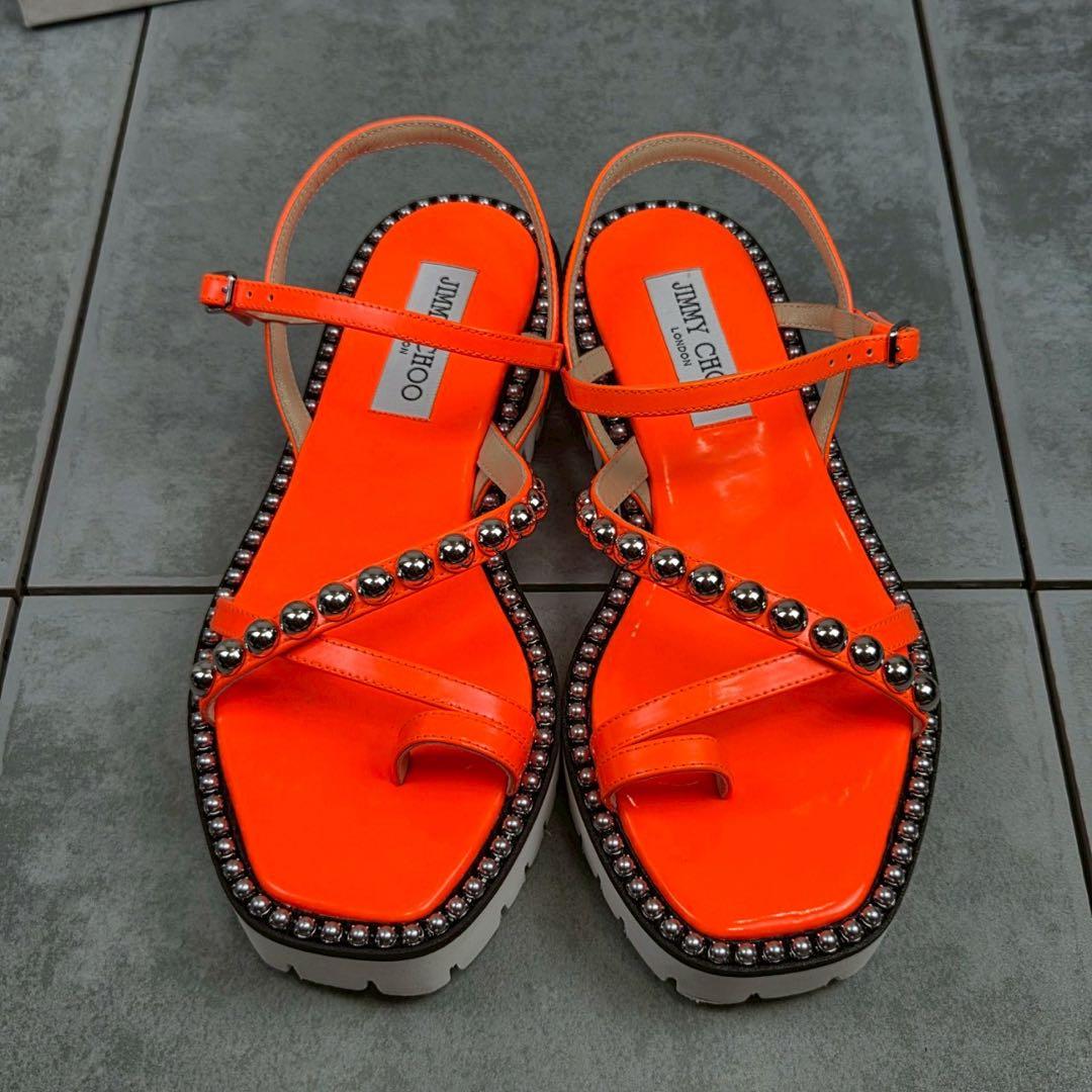 美品 JIMMY CHOO DESI FLAT ジミーチュウ