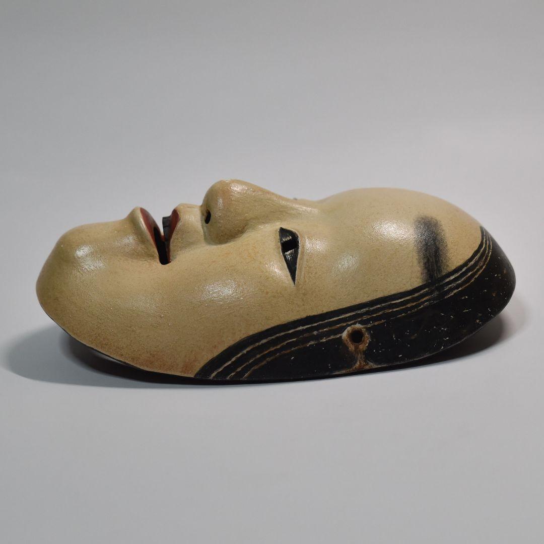 能面 小面 人間国宝長沢氏春作 能面袋付き 美品 希少(G14)