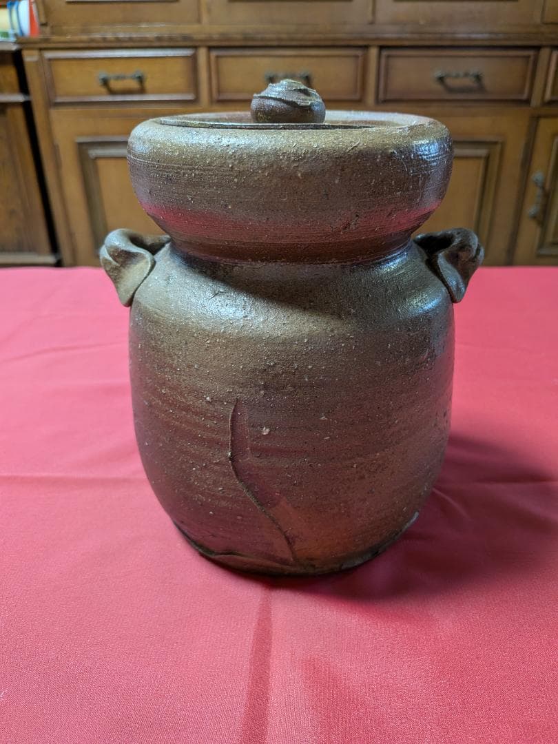 備前焼　芳山作　水指