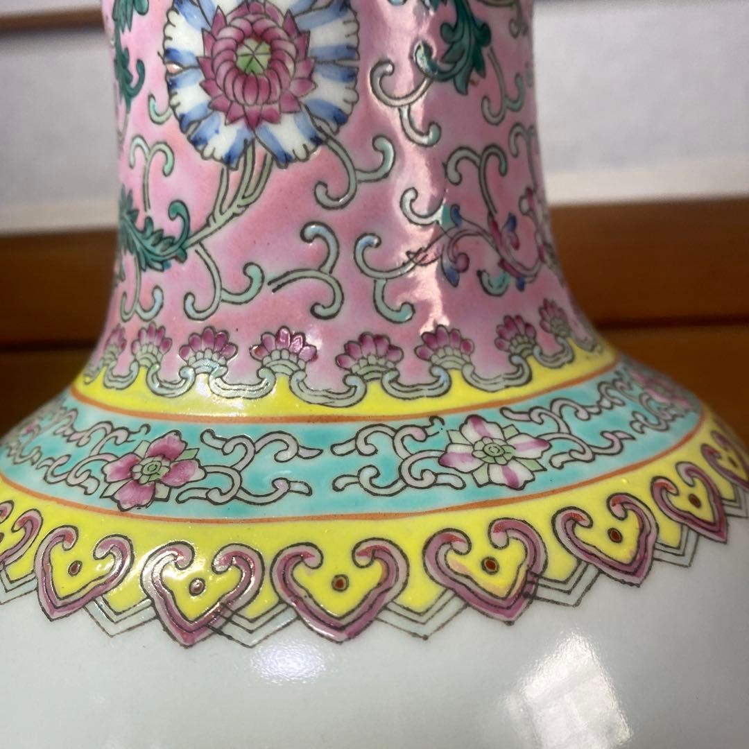 中国古玩色絵花瓶36cm20cm