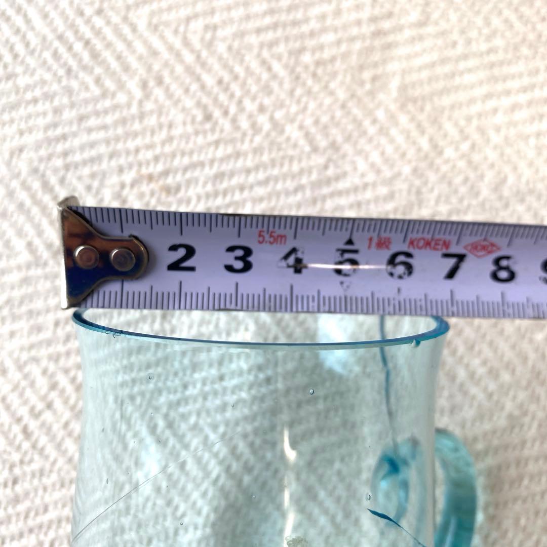 骨董 水色 ガラスカップ 零戦 戦闘機 切子細工 日本 レア ヒビあり