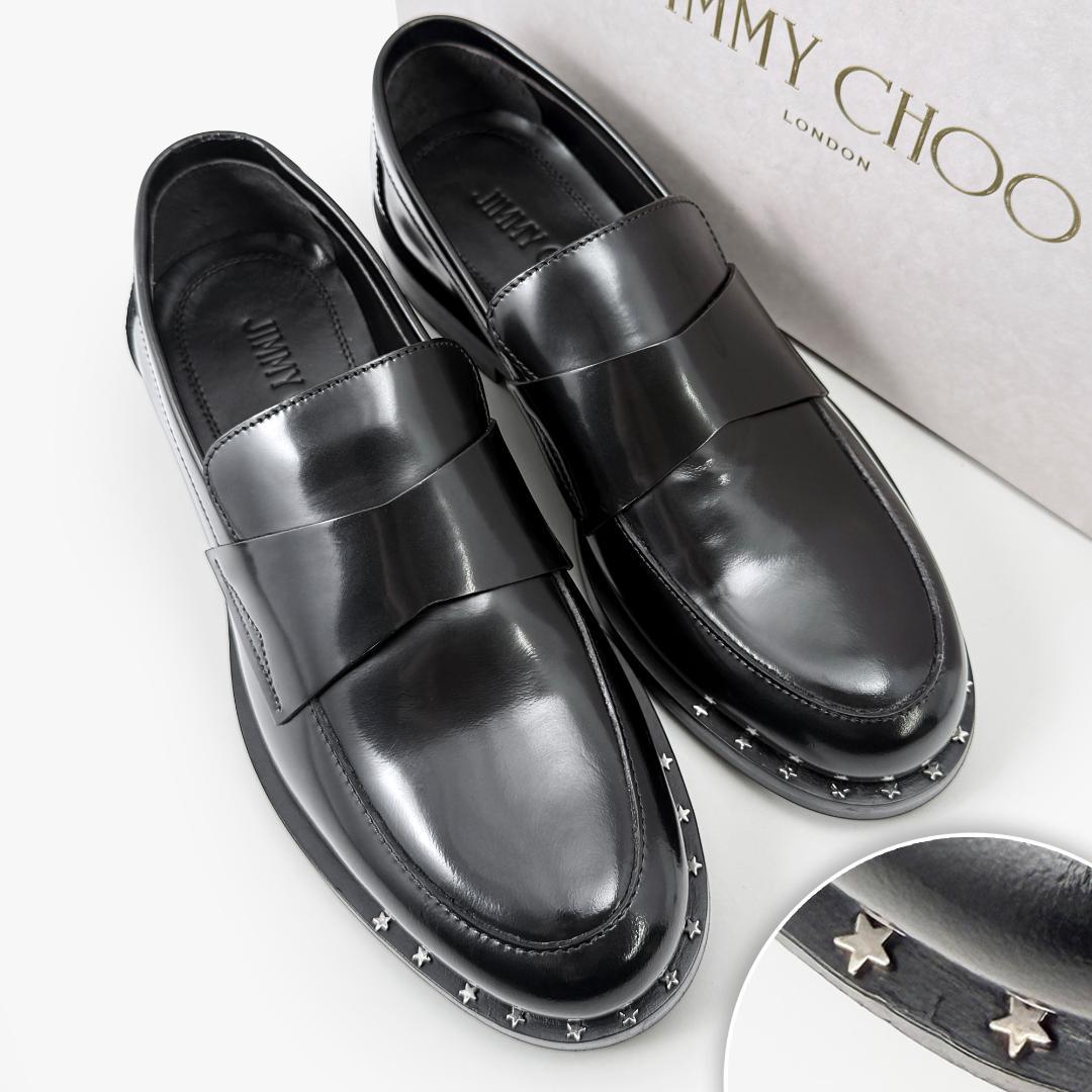【新品】ジミーチュウ ローファー スタースタッズ　黒 ブラック 約25㎝ 39