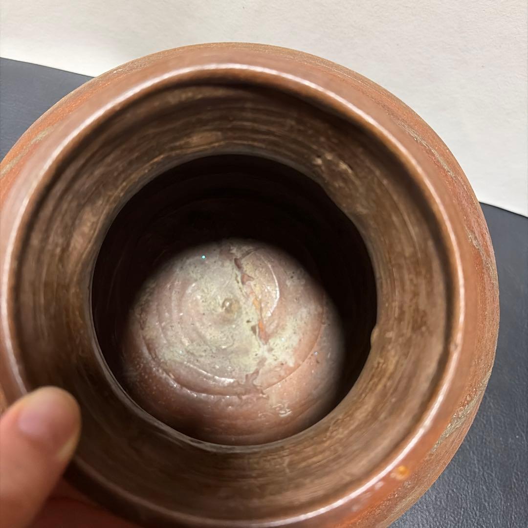 古備前　備前焼　壺　＆　サルノコシカケ　蓋