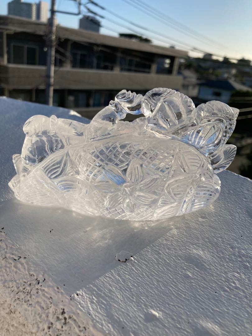 【最高品質】ヒマラヤ水晶ガネーシャ涅槃像　パワーストーン　天然石　インテリア