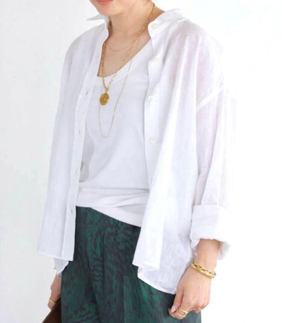 ドゥーズィエムクラス　2025SS Linen シャツ　白