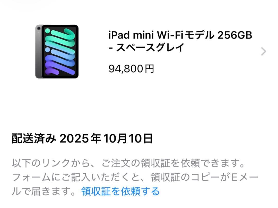 iPad mini （A17 Pro）第7世代 Wi-Fi 256GB