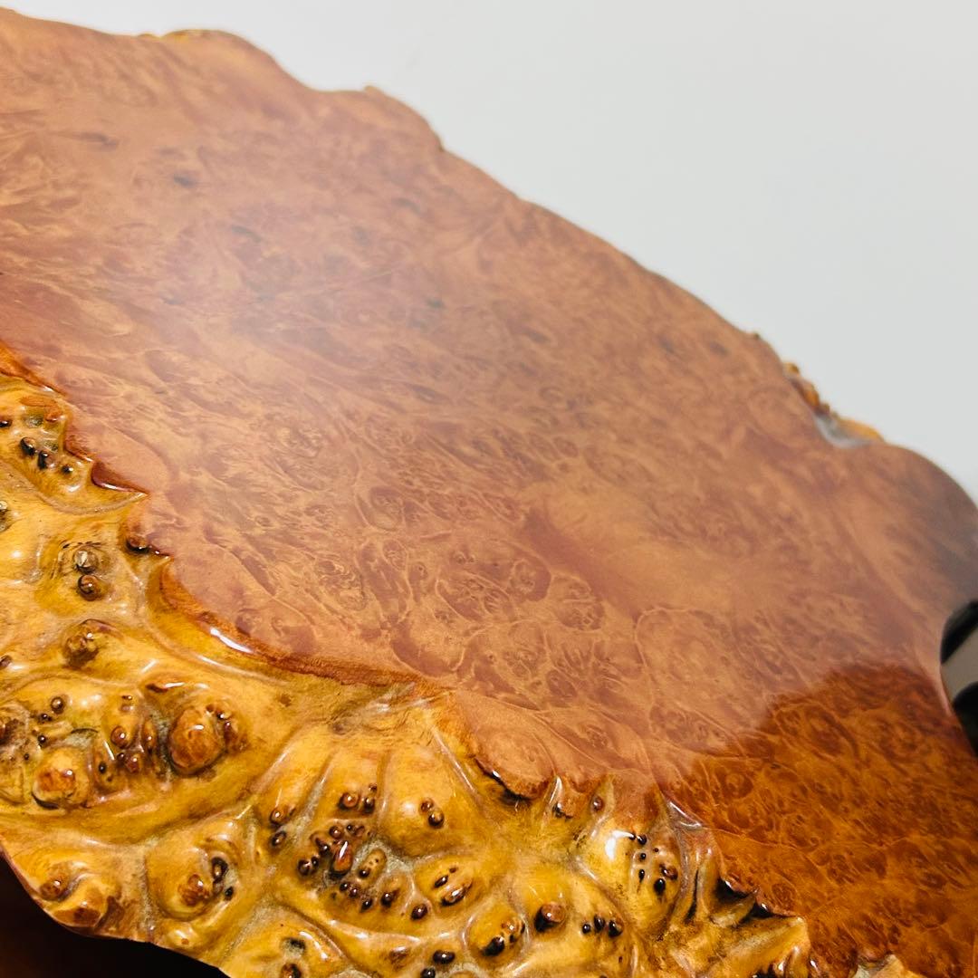 【超希少】本花梨瘤 玉杢 二段飾り台 花台 オブジェ 置物棚 飾棚 盆栽台