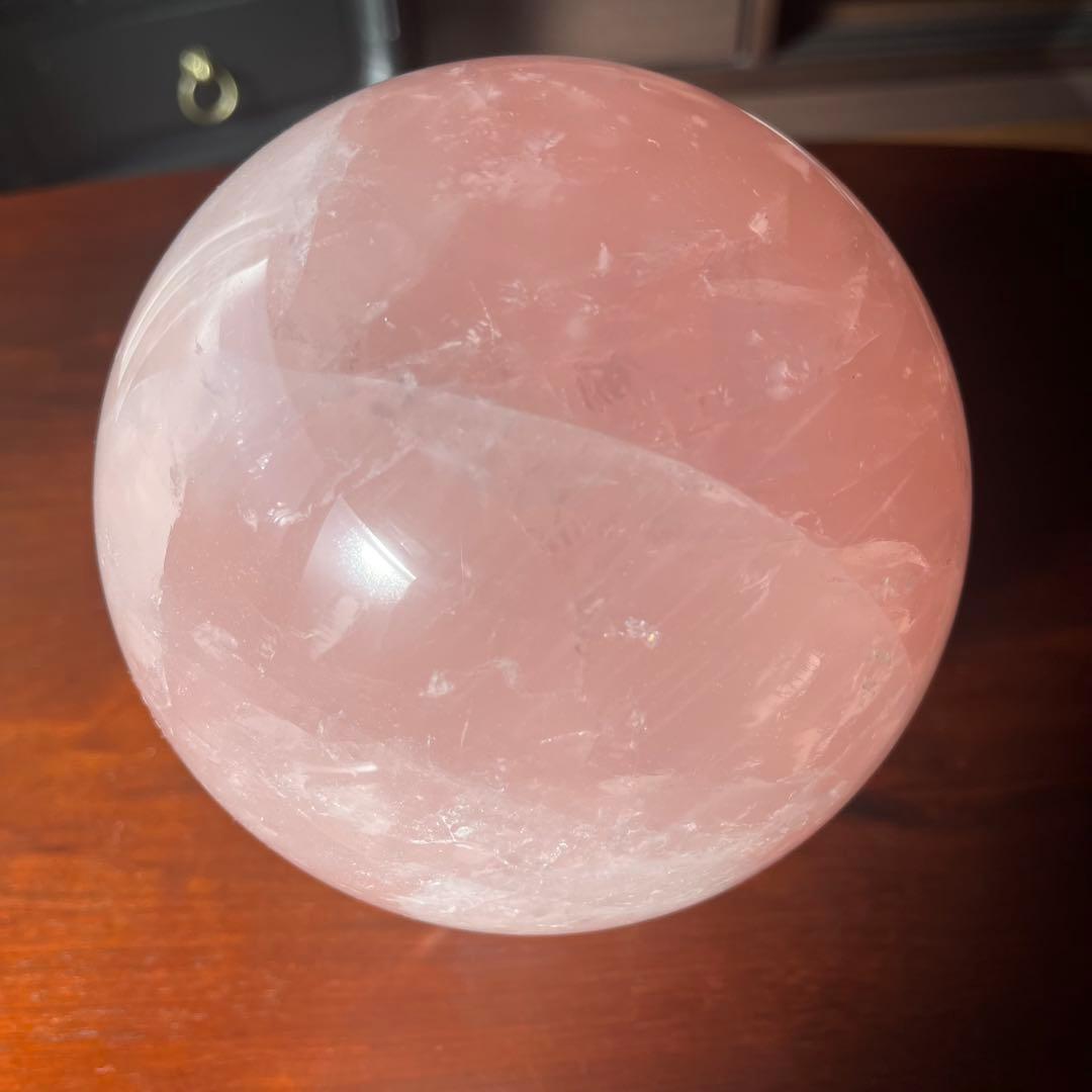 天然石　ローズクォーツ 大型丸玉　直径 約13.5cm 　重量約4.2kg