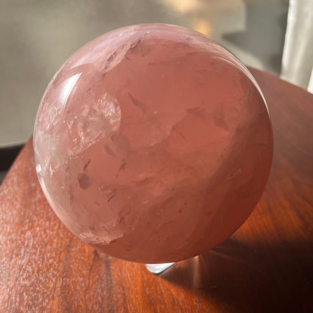 天然石　ローズクォーツ 大型丸玉　直径 約13.5cm 　重量約4.2kg